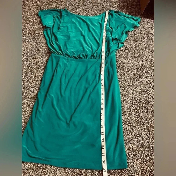 - JESSICA Simpson Dress Y2K blue green split short sleeve date night size small - Picture 8 of 9